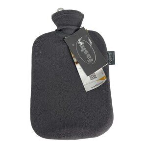 Fashy Hot Water Bottle with Fleece Cover — 2.0 L, Charcoal, Brand New